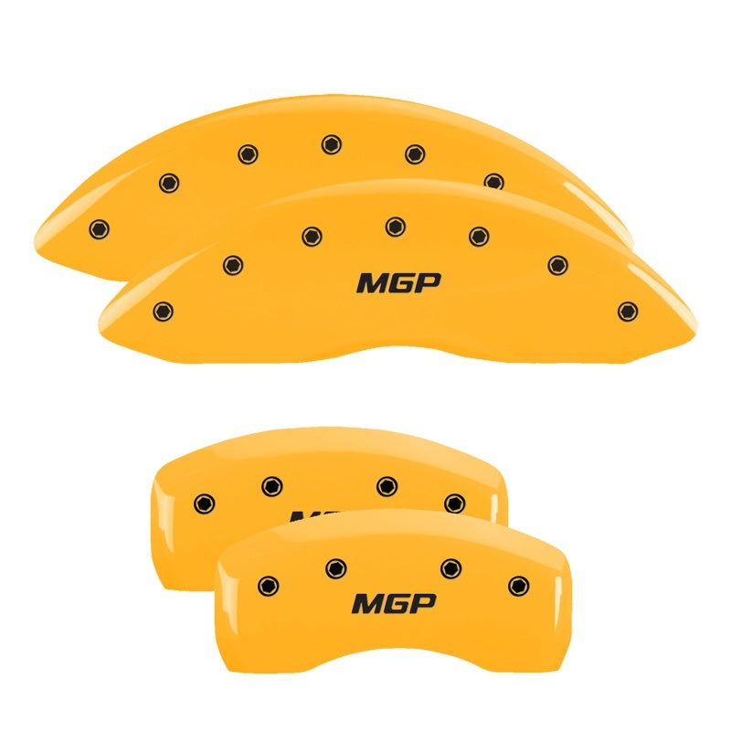 MGP 4 Caliper Covers Engraved Front & Rear MGP Yellow Finish Black Char 2007 Ford Falcon