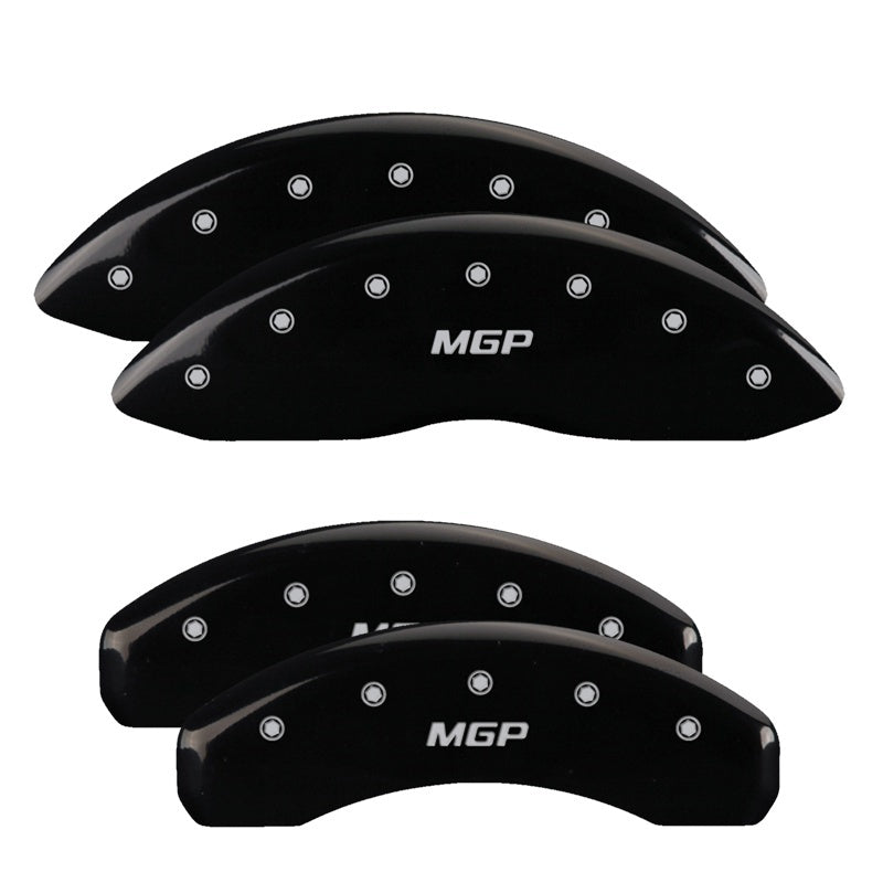 MGP 4 Caliper Covers Engraved Front & Rear MGP Black Finish Silver Characters 2018 Tesla X