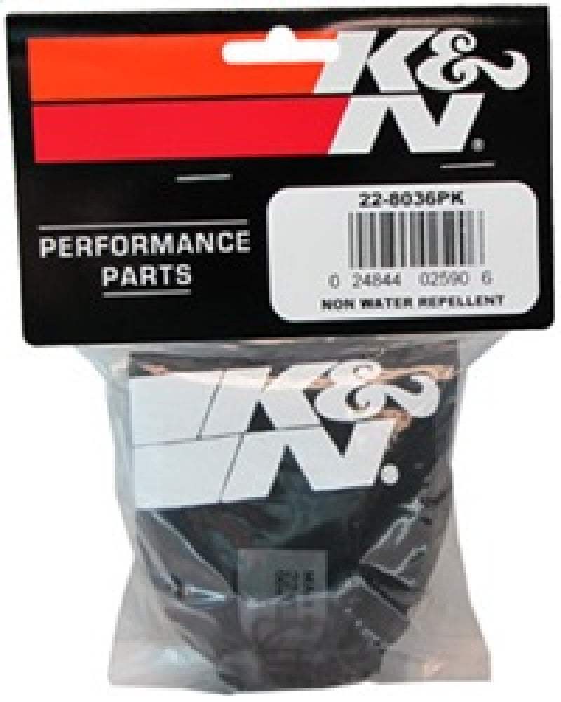 K&N Universal Precharger Round Tapered Air Filter Wrap Black