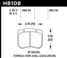 Load image into Gallery viewer, Hawk AP Racing/FF 2000 14mm DTC-60 Rear Race Brake Pads