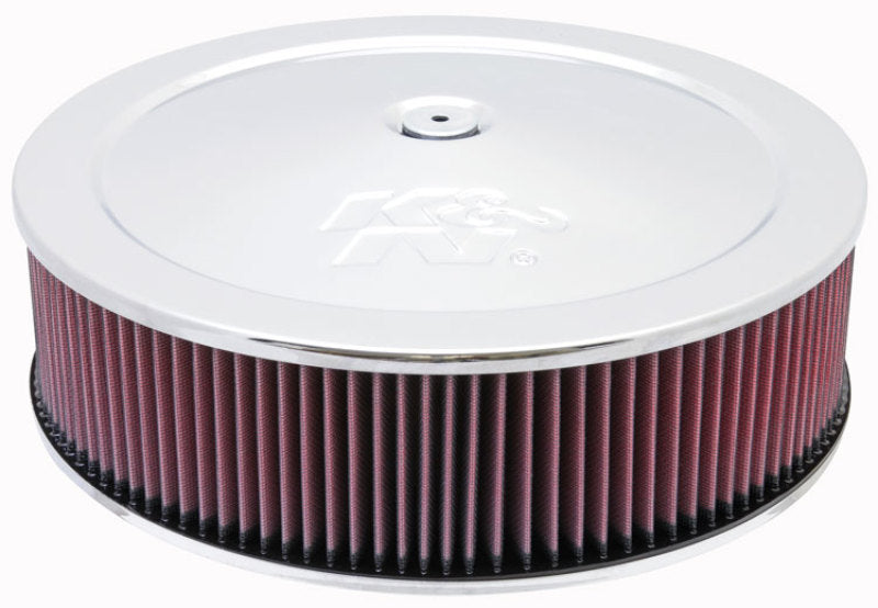 K&amp;N Round Air Filter Assembly 14in. ID / 4..12in. Height / 5.125in. Neck Flange / 7/8in. Drop Ba