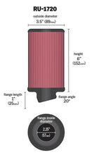 Load image into Gallery viewer, K&amp;N Filter Universal Rubber Round Air Filter 20 Deg Flange Angle 2.25in Flange ID x 3.5in OD x 6in H